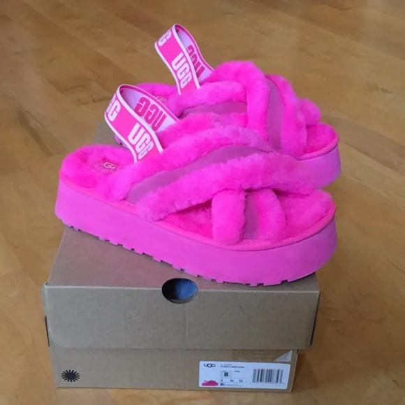 UGG | Disco Open-Toe Slip-On Platform Cross Slide - Picture 2 of 14